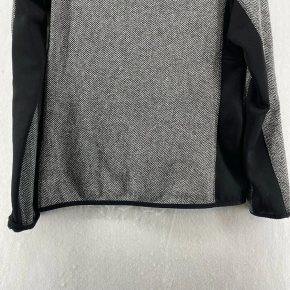 Marc New York Andrew Marc Sweatshirt Women Sz M Gray Black Herringbone Mock Neck - Picture 9 of 12